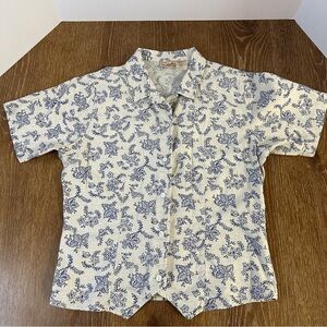 Vintage Woolrich Shirt Womens S Floral Button Up Short Sleeve